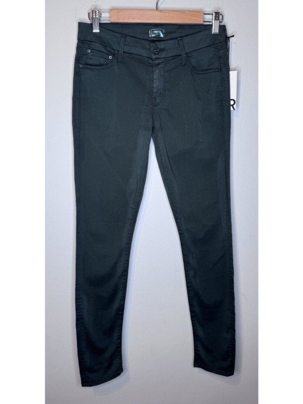 Mother 27 The Looker Back In A Flash Dark Green Pants New Skinny
